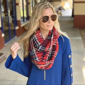 Red Plaid Infinity Scarf